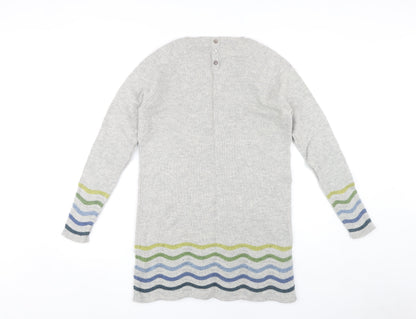 Kew Women’s Grey Jumper Dress M with Stripes