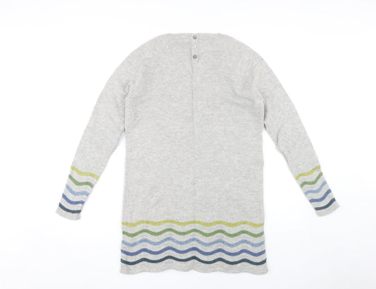 Kew Women’s Grey Jumper Dress M with Stripes
