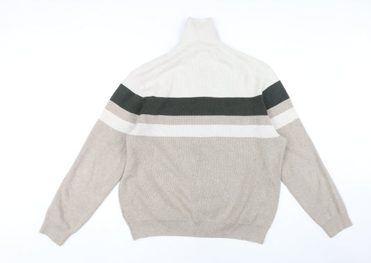 Marks and Spencer Men's Beige 2XL Full Zip Jumper