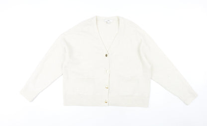 Womens UK Size M Marks and Spencer Ivory Cardigan Jumper