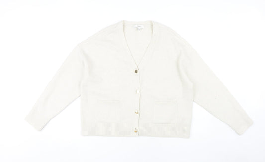 Womens UK Size M Marks and Spencer Ivory Cardigan Jumper