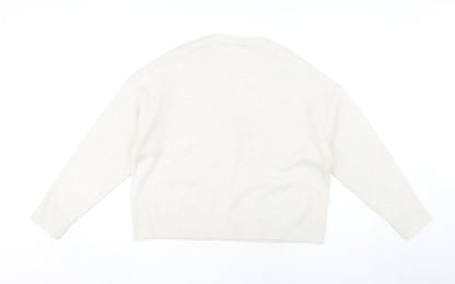 Womens UK Size M Marks and Spencer Ivory Cardigan Jumper
