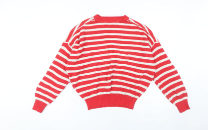 Womens UK Size S Pull & Bear Red Pullover Jumper