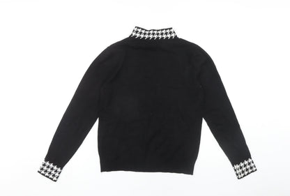 Womens UK Size S QED London Black Pullover Jumper