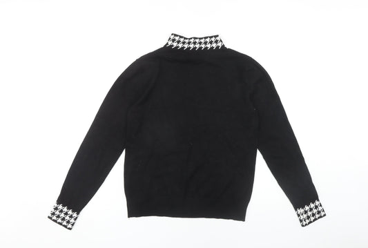 Womens UK Size S QED London Black Pullover Jumper