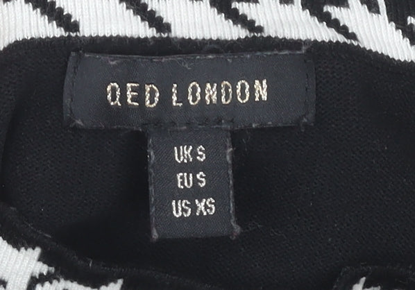 Womens UK Size S QED London Black Pullover Jumper