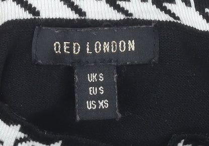 Womens UK Size S QED London Black Pullover Jumper