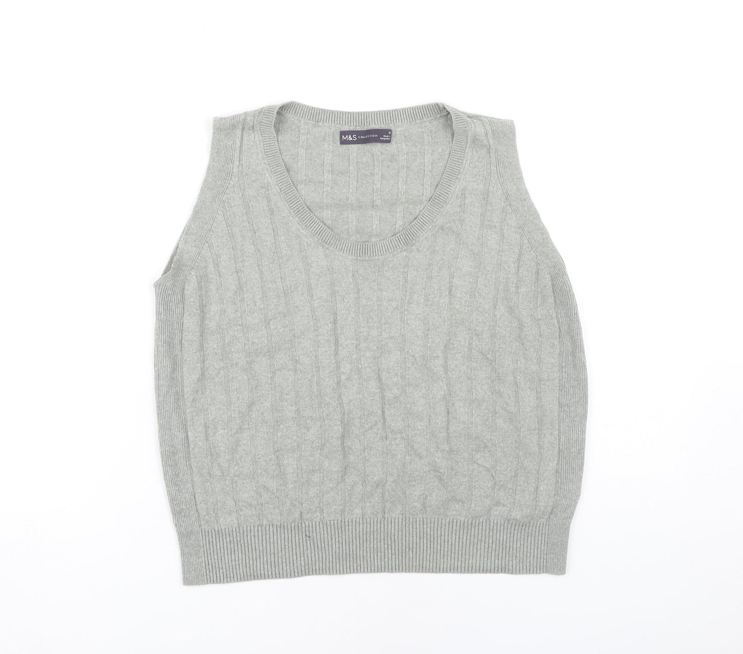 Marks and Spencer Unisex Grey V-Neck Sleeveless Vest