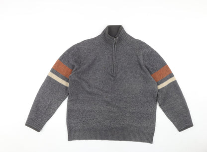 Dunnes Stores Men's Medium Grey High Neck Pullover Jumper