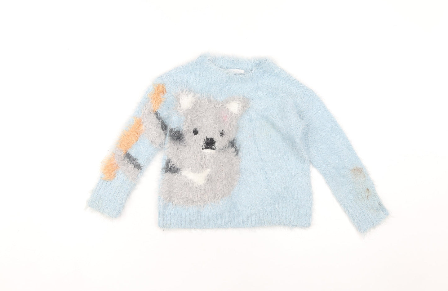 Zara Girls Blue Animal Pullover Jumper, 6 Years, Winter