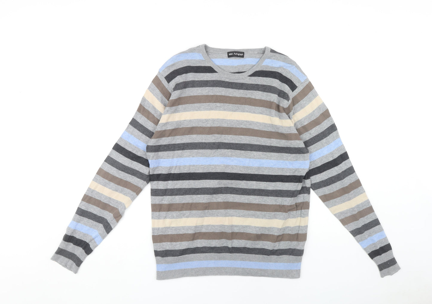 Marks & Spencer Men's Multicoloured Striped Pullover M