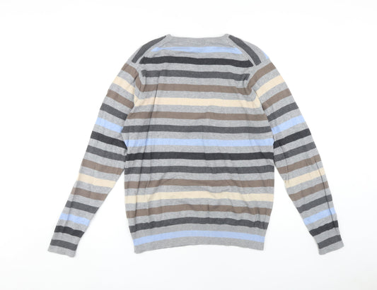Marks & Spencer Men's Multicoloured Striped Pullover M