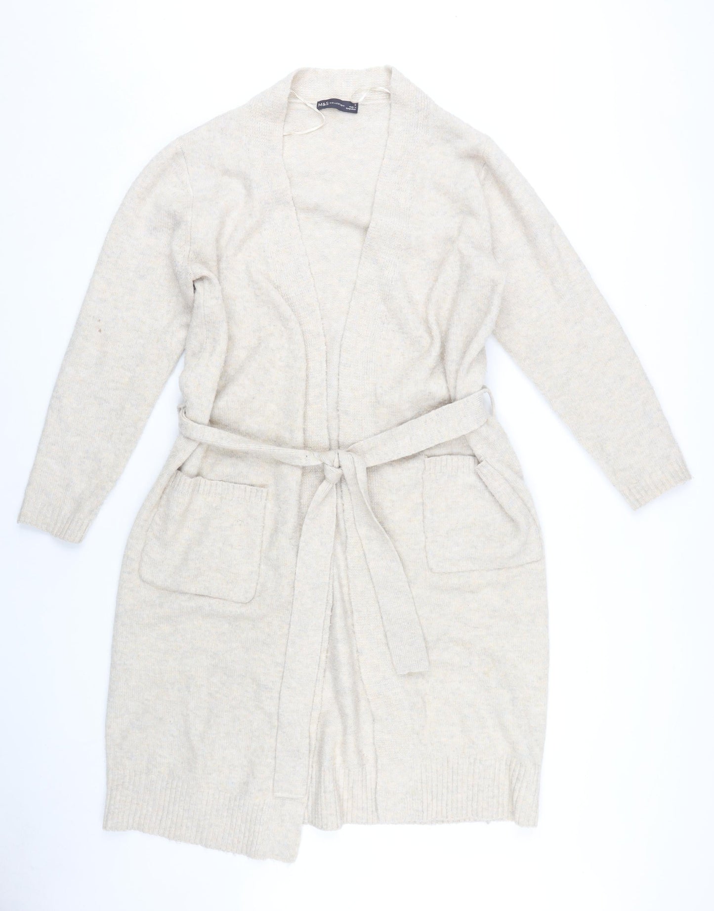 Womens UK Size S Marks and Spencer Beige Cardigan Jumper