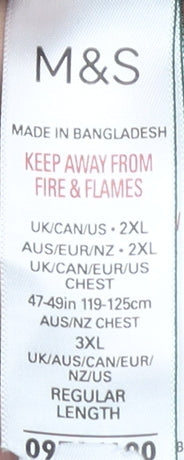 Marks and Spencer Men's Brown Striped Pullover Jumper 2XL