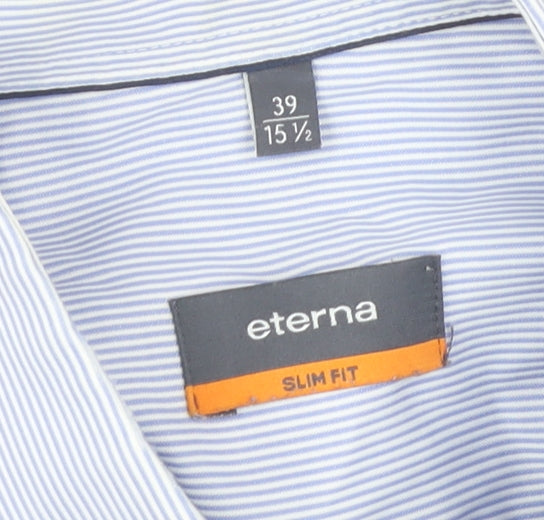 Mens UK Collar Size 39 Eterna Smart Blue  Dress Shirt