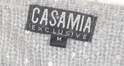 Womens UK Size M CASAMIA Grey Cardigan Jumper