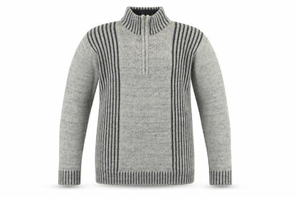 Rrapidfire Men's Grey Striped Pullover Jumper L