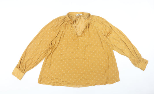 Womens UK Size 12 NEXT Yellow Tunica Blouse