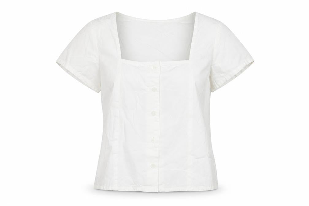 Womens UK Size 10 NA-KD White Basic Blouse