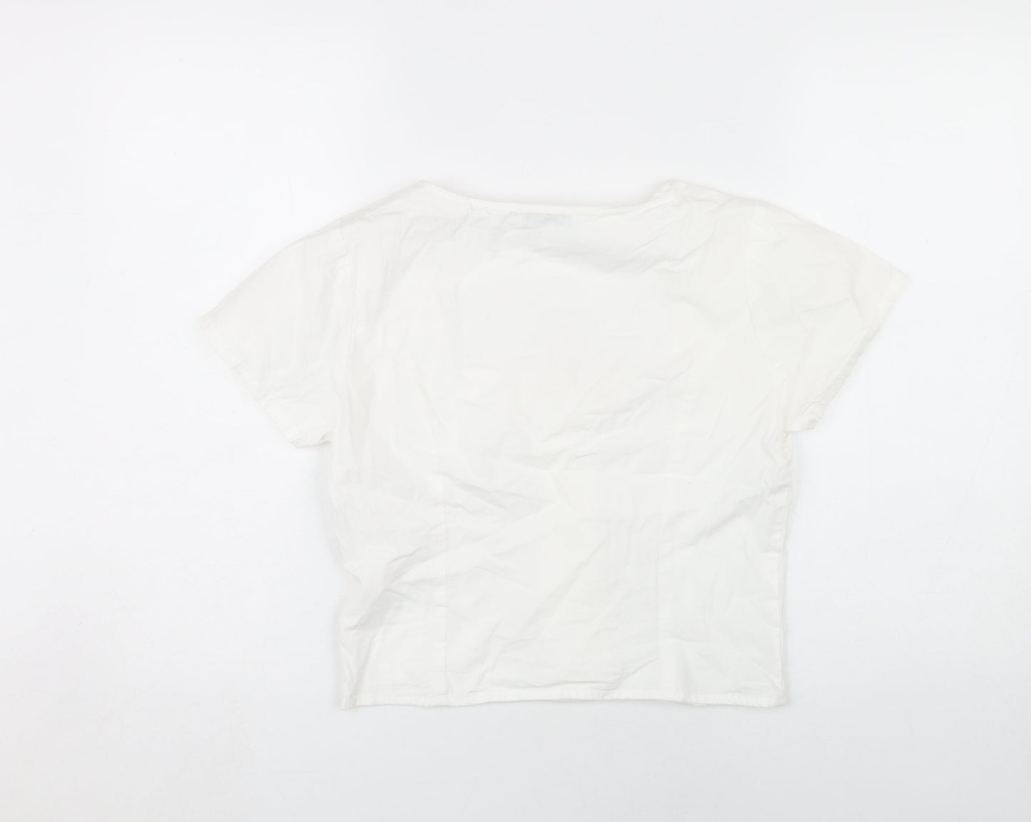 Womens UK Size 10 NA-KD White Basic Blouse