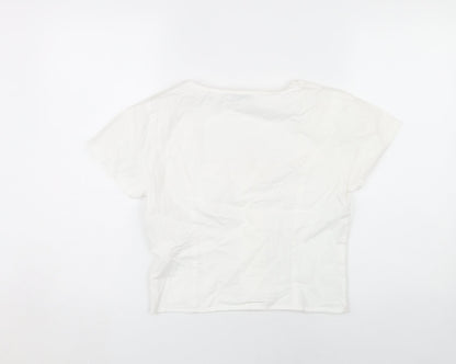 Womens UK Size 10 NA-KD White Basic Blouse