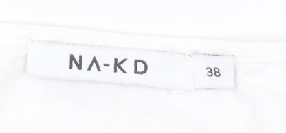 Womens UK Size 10 NA-KD White Basic Blouse