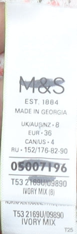 Womens UK Size 8 Marks and Spencer Ivory Basic Blouse