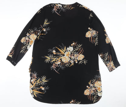 Womens UK Size XL Apricot Black Tunic