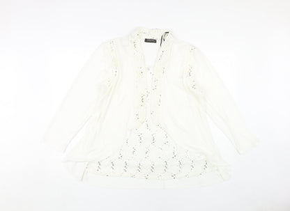 Forever by Michael Gold Women's White Sequin Blouse - L