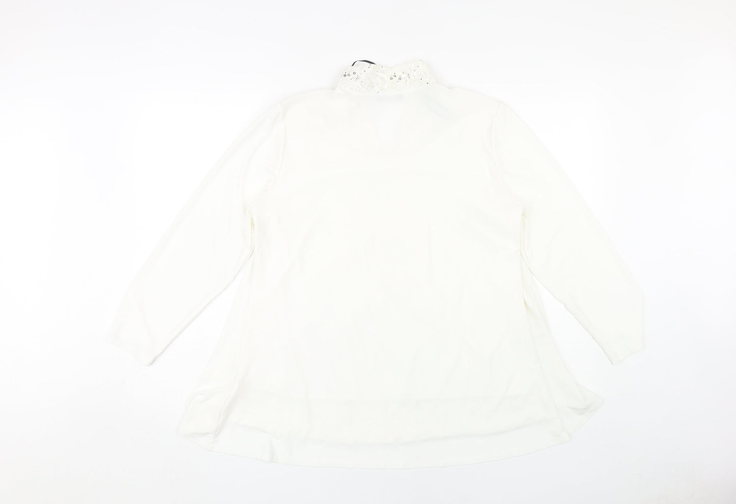 Forever by Michael Gold Women's White Sequin Blouse - L