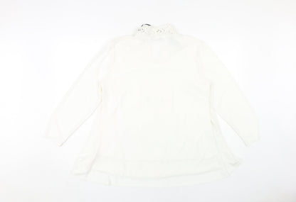 Forever by Michael Gold Women's White Sequin Blouse - L