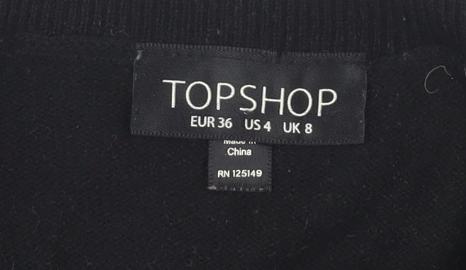 Womens UK Size 8 Topshop Black Pullover Jumper
