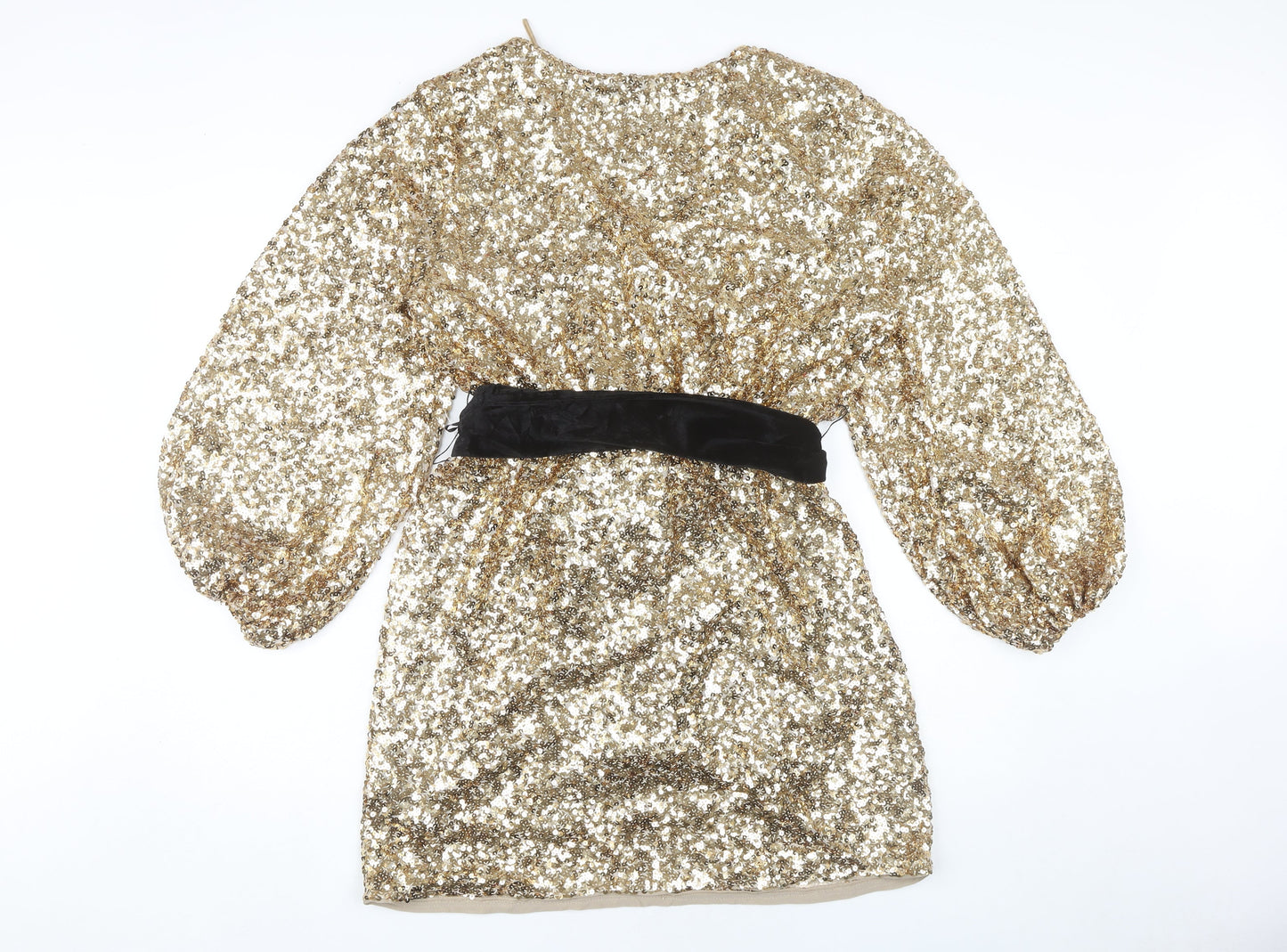 Myleene Klass Women Gold Wrap Dress Size 16 Party Style