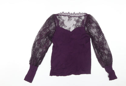 Womens UK Size 12 NEXT Purple Basic Blouse