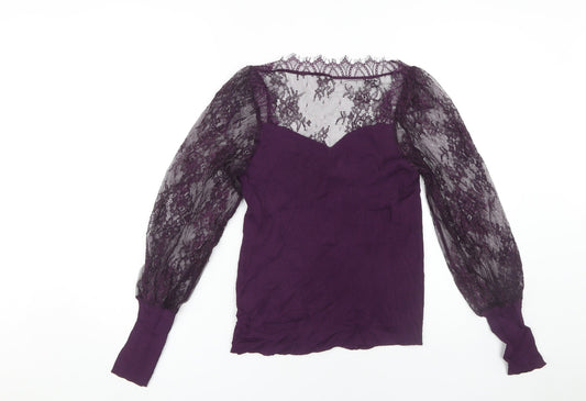 Womens UK Size 12 NEXT Purple Basic Blouse