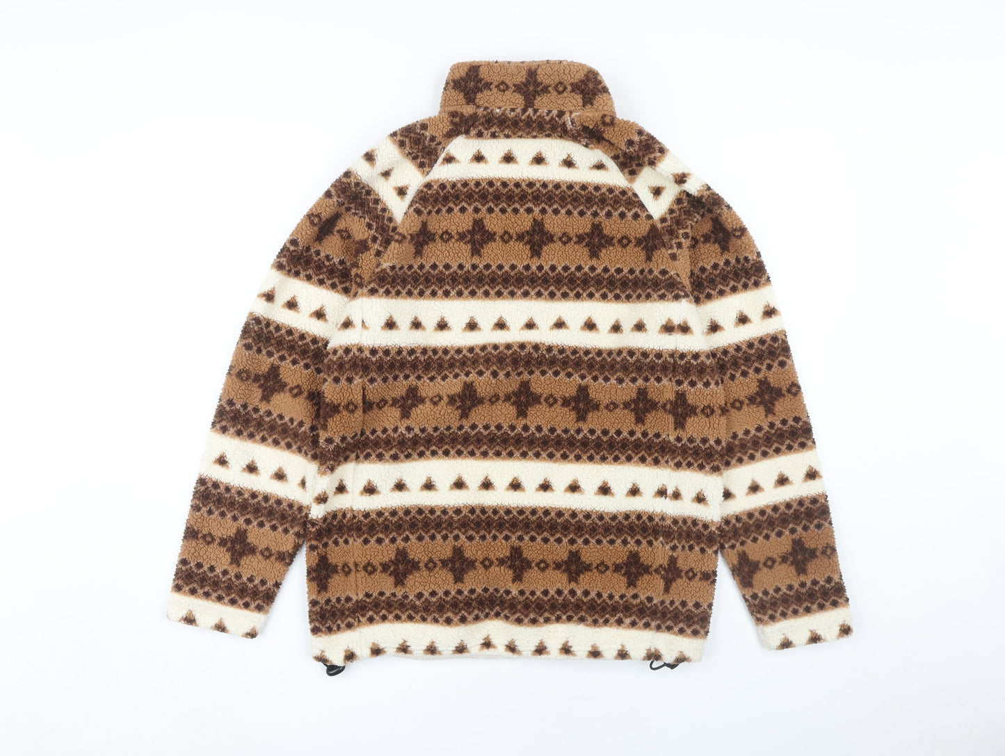 Cotton Traders Women's Brown Ivory Fleece Sweatshirt S