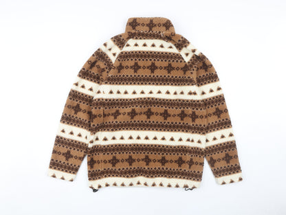 Cotton Traders Women's Brown Ivory Fleece Sweatshirt S
