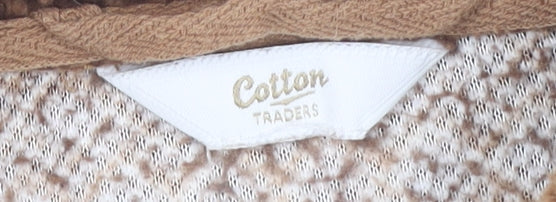 Cotton Traders Women's Brown Ivory Fleece Sweatshirt S