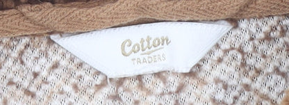 Cotton Traders Women's Brown Ivory Fleece Sweatshirt S