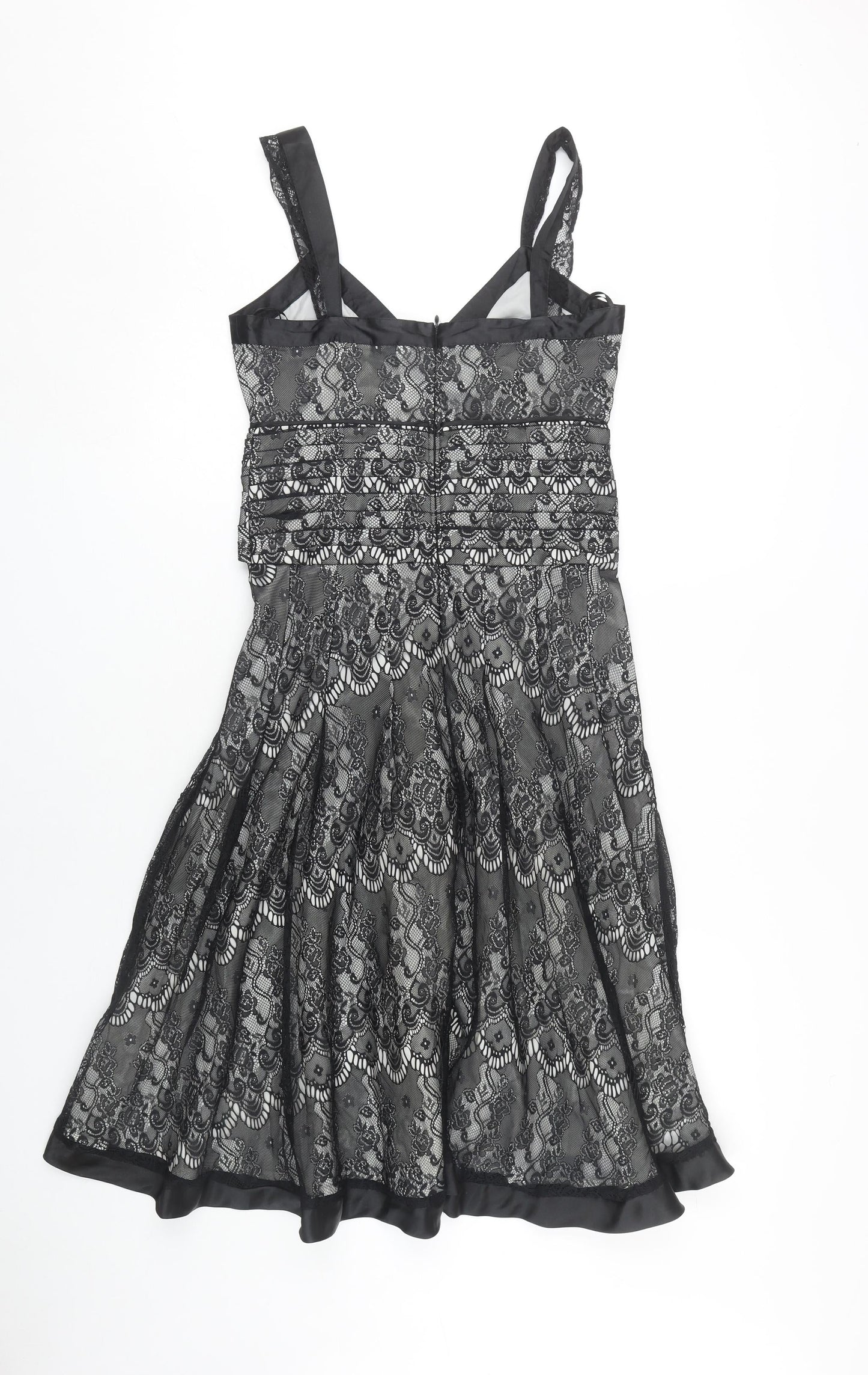 Next Women's Black Sleeveless Lace Dress Size 8