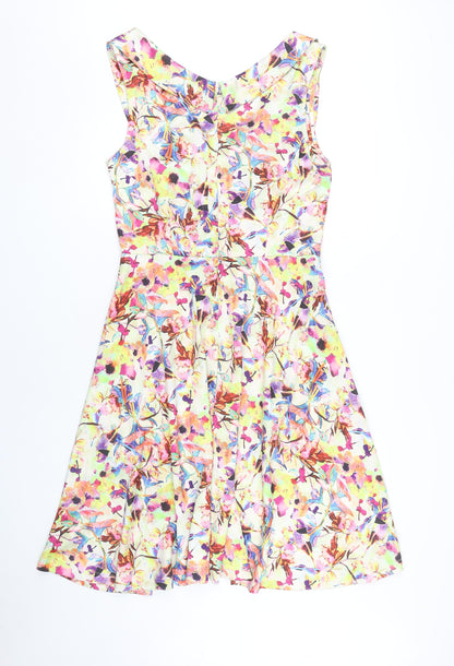 Lindy Bop Women's Multicoloured Floral Fit & Flare Dress, Size 14