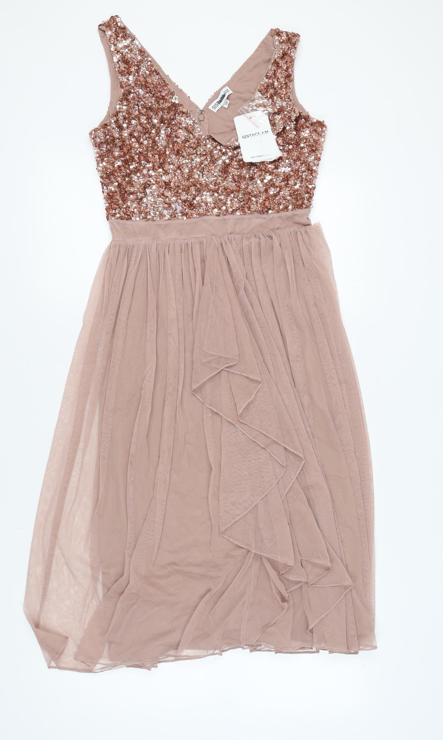 Sistaglam Women's Brown Sequin Dress Size 14