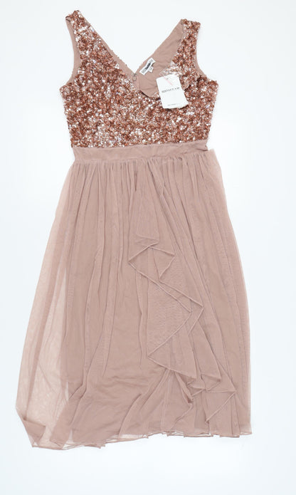 Sistaglam Women's Brown Sequin Dress Size 14