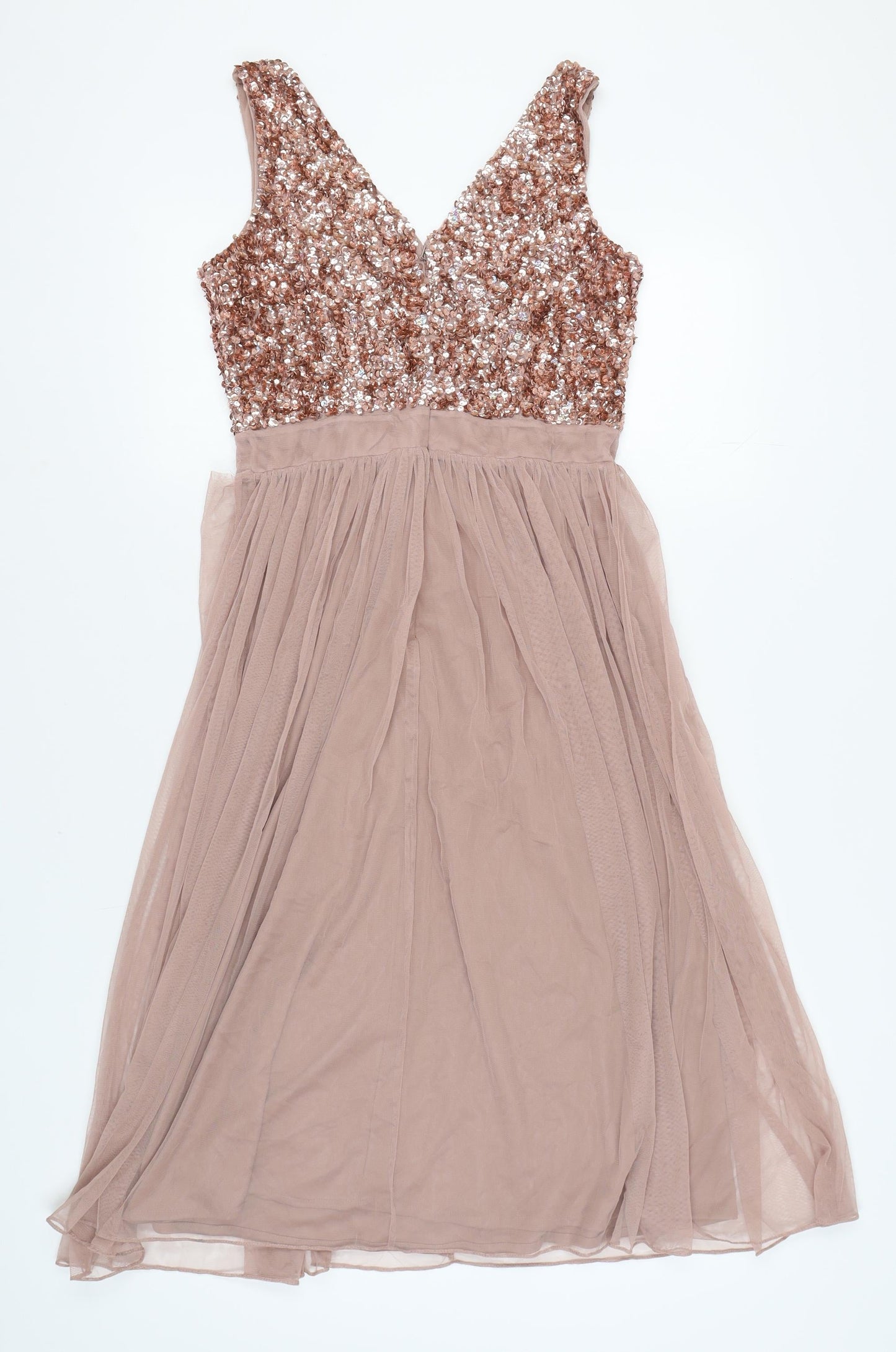 Sistaglam Women's Brown Sequin Dress Size 14