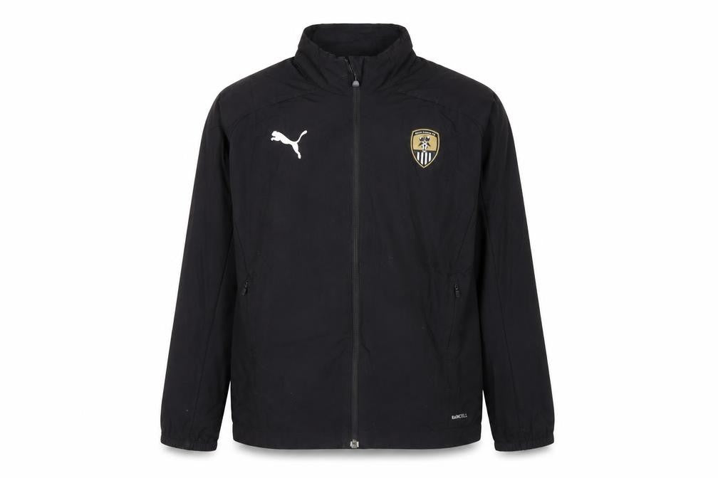 Front view of Puma boys’ black track jacket, size 14