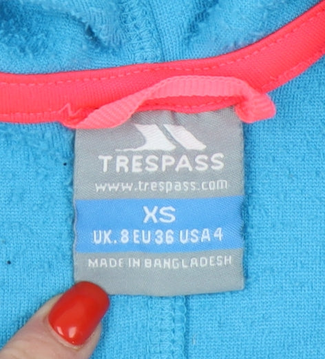 Trespass Women's Blue Hooded Fleece Jacket XS