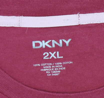 Unisex Adults UK Size 2XL DKNY Red Basic T-Shirt