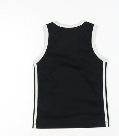 Adidas Girls' Black Sleeveless Jersey Tank 7-8 Years