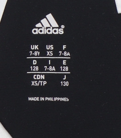 Adidas Girls' Black Sleeveless Jersey Tank 7-8 Years