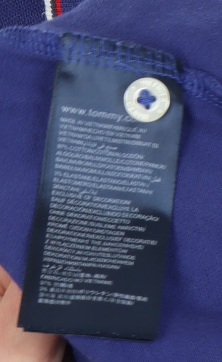 Tommy Hilfiger Men's Blue Polo Shirt, Size L, Cotton Jersey